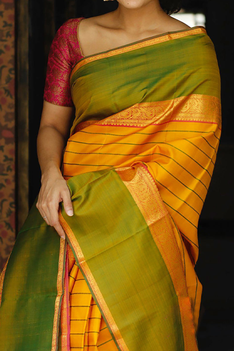 Yellow Fabulous Banarasi Saree for Women