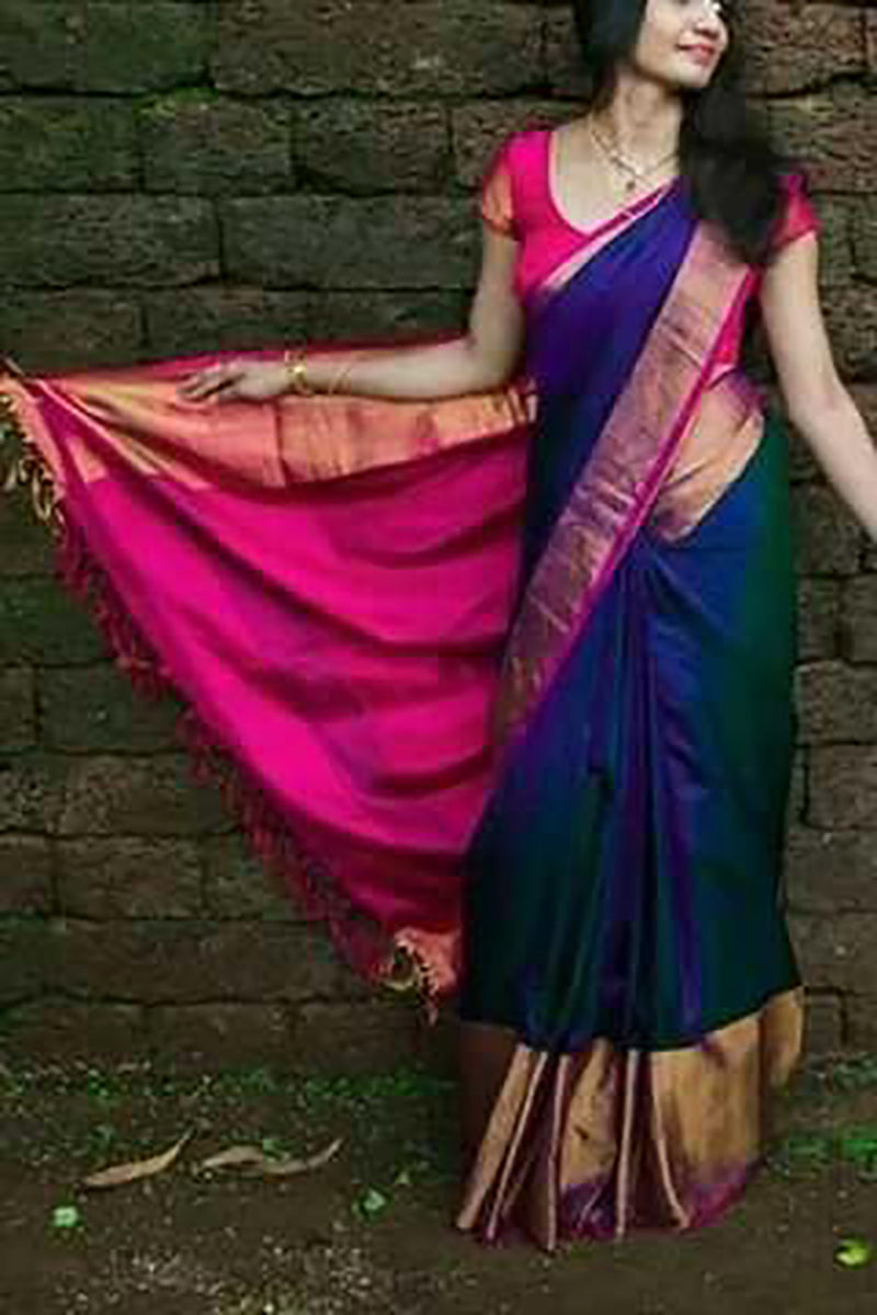 Bollywood style Indian Soft Kanjivaram Silk Saree