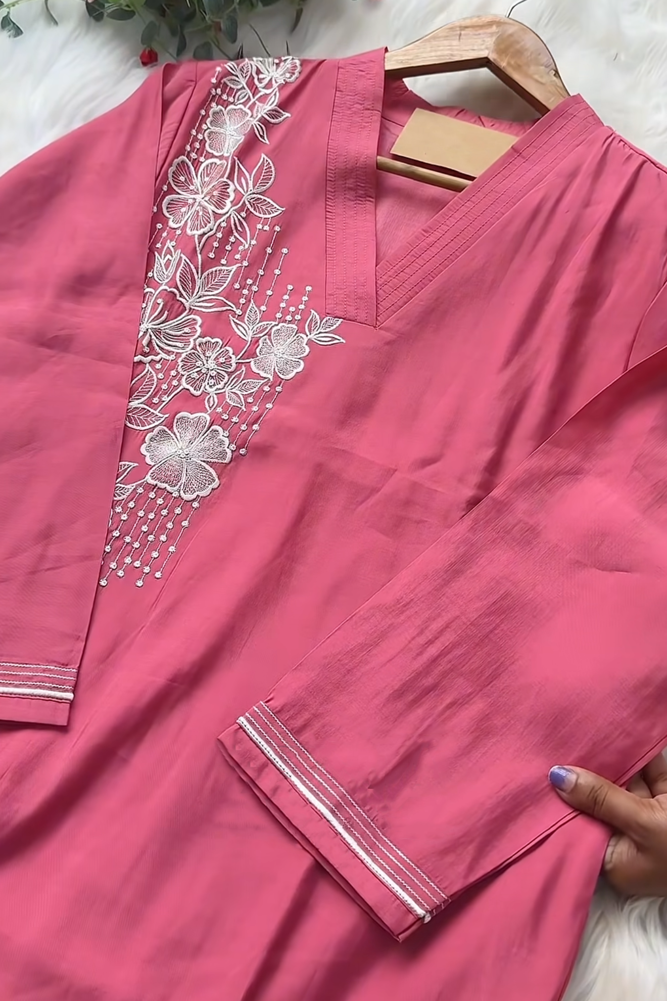 Pink Designer Kurta set Suit For Women