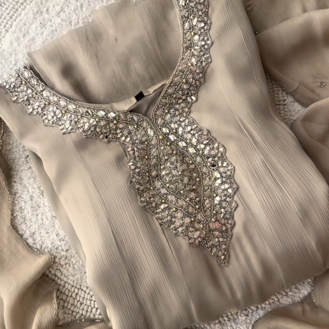 Cream Premium Lux Look Designer Suit for Women's