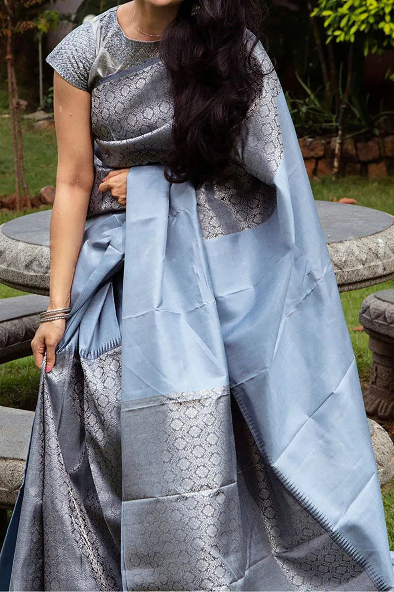 Sky Looks Beautiful Banarasi Saree for Women