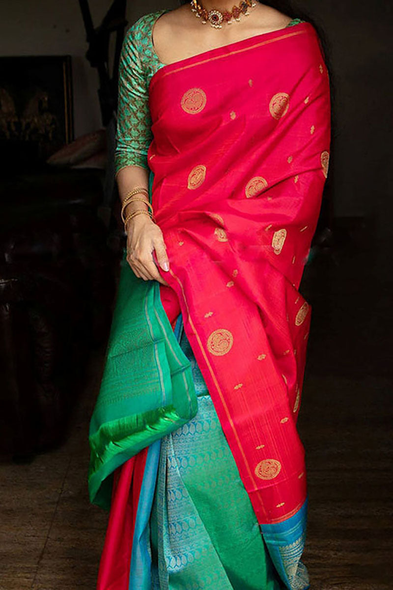 Pink Soft Kanjivaram Wedding style Saree for Women