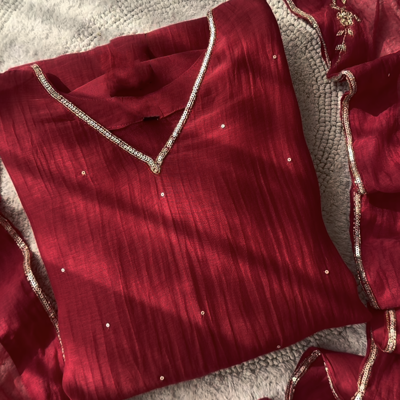 Red Soft Salwar Suit  Dress Set For Women's