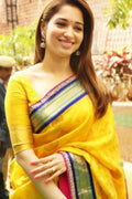 Soft Yellow Designer New Look Soft Silk Saree