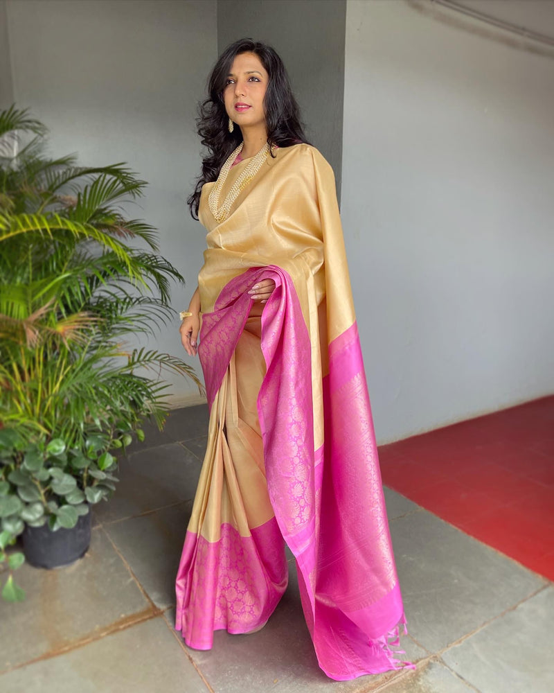Beautiful Classic Banarasi Zari Weaving Silk Saree