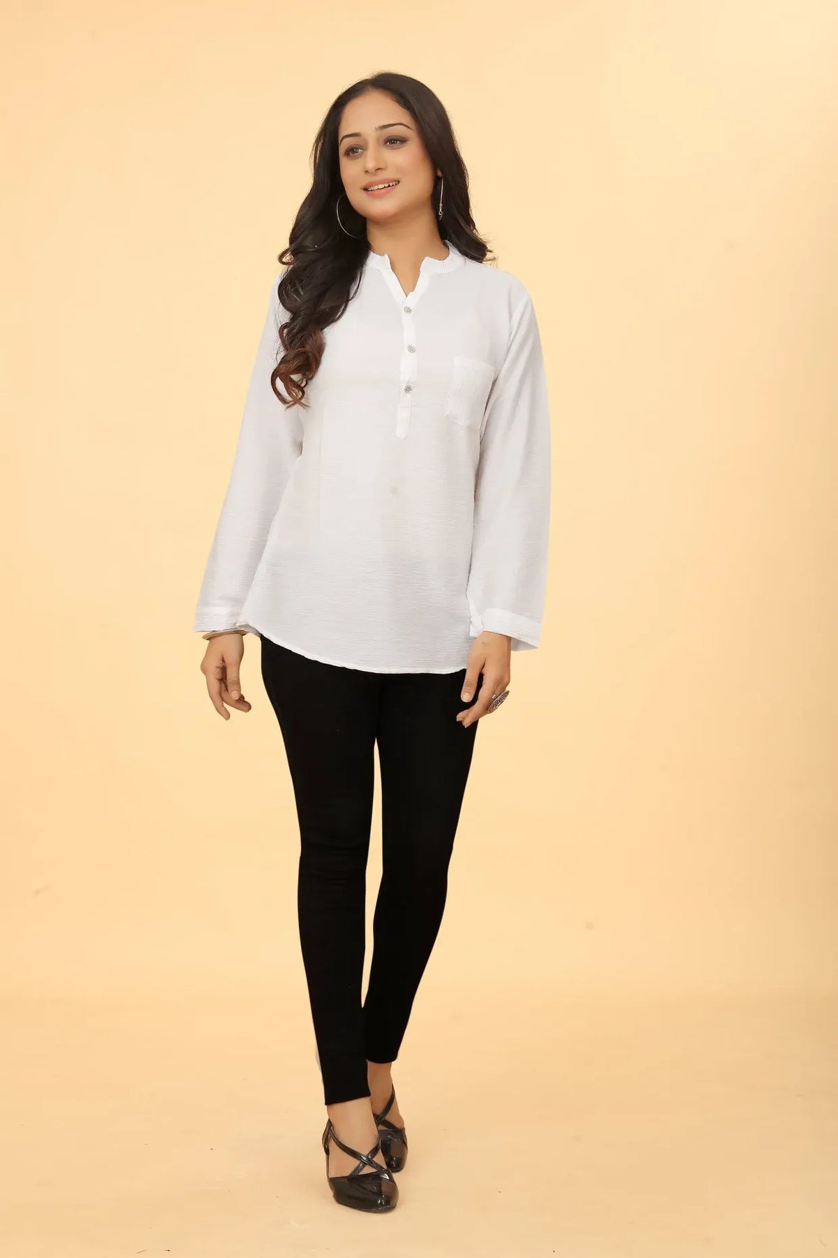 Premium Pure Cotton White Casual Tunic