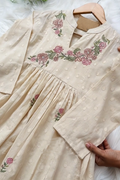 Cream Premium Designer Kurta set Suit For Women