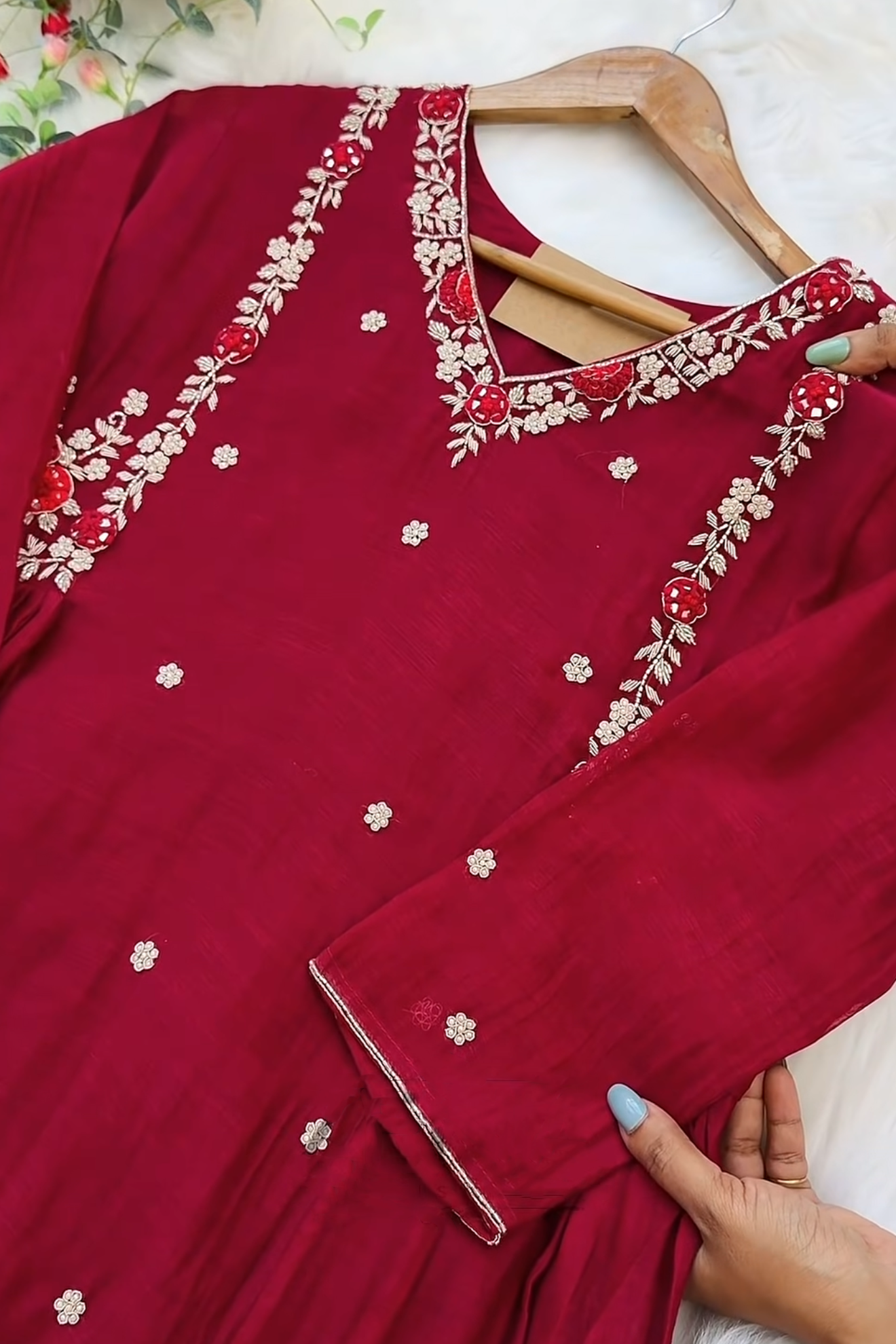 Red Wedding Designer Kurta set Suit For Women