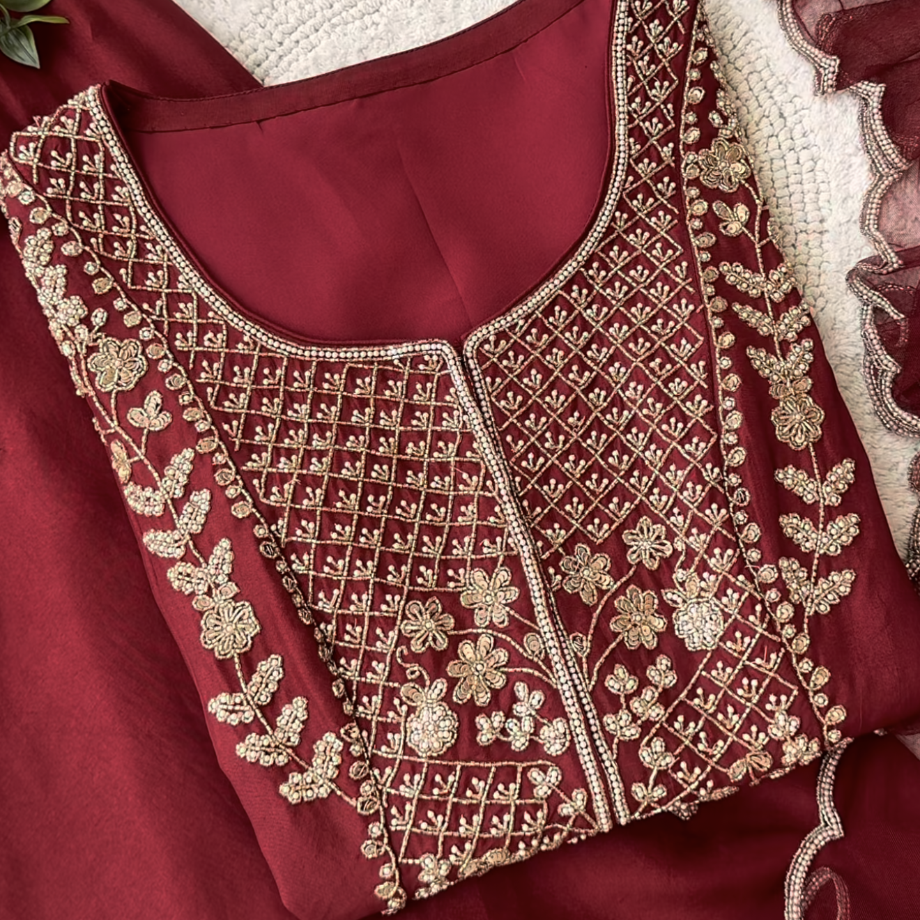 Red Premium Lux Look Designer Suit for Women's