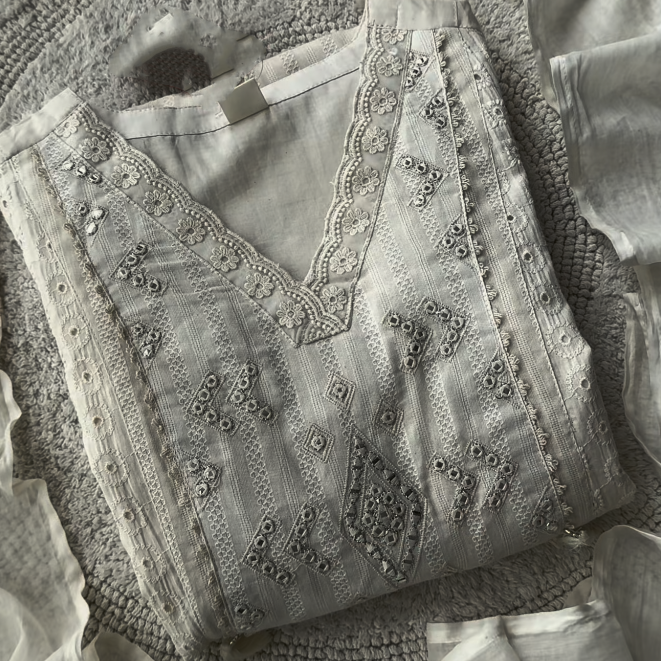 Silver Ton Salwar Suit Set For Women's