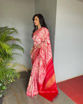 Pink Soft Classic Banarasi Zari Weaving Silk Saree