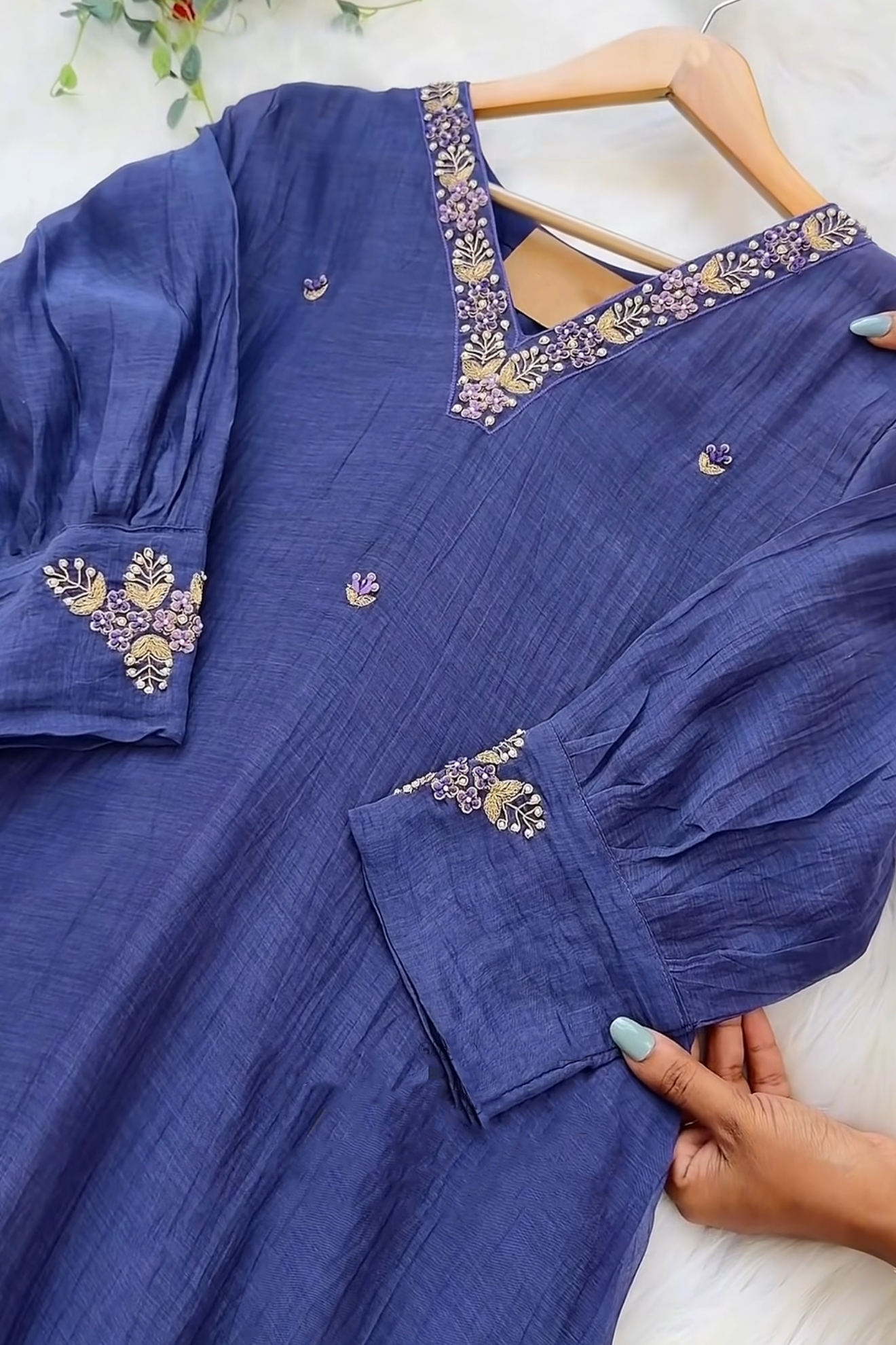 Navy Blue Regal Radiance Premium Suit Set for Women