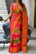 Orange Designer New Look Soft Silk Saree