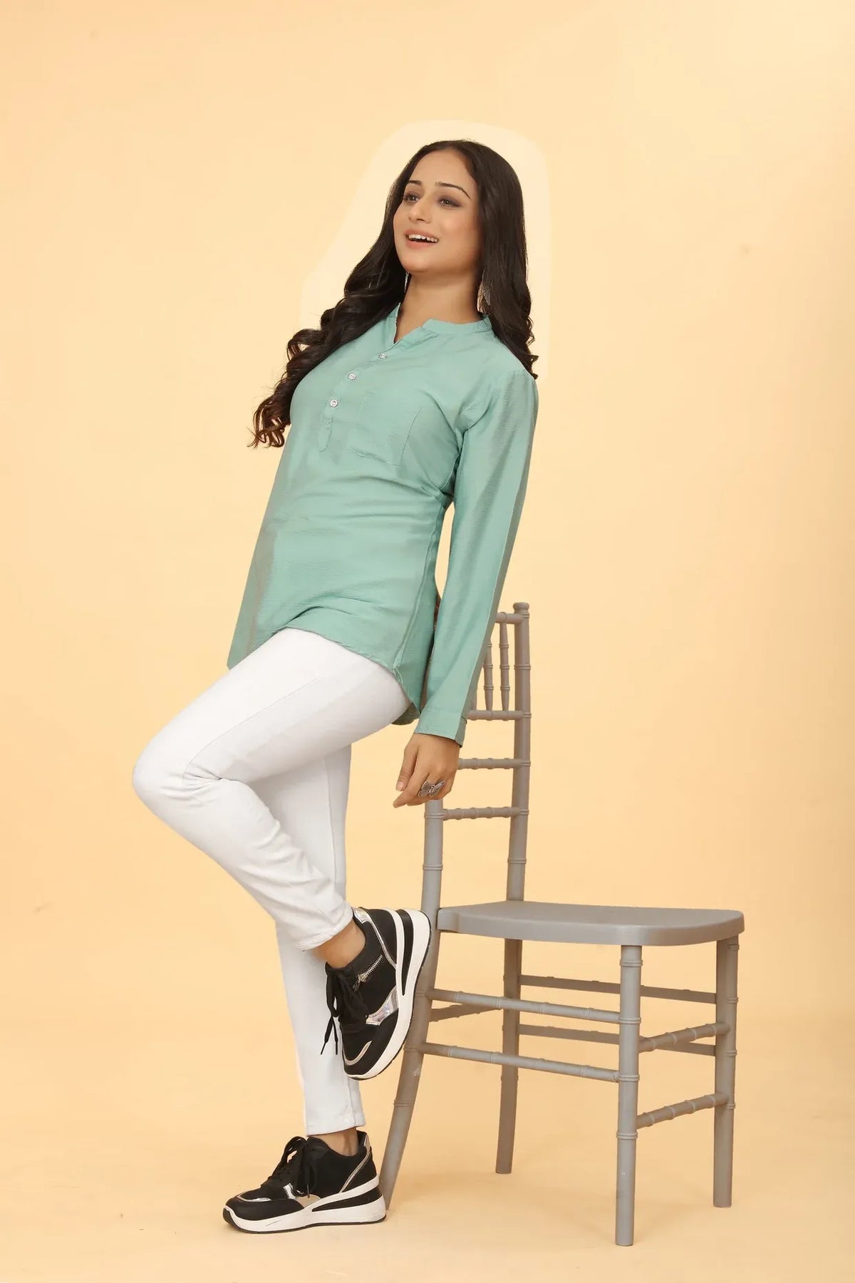 Premium Pure Cotton Green Casual Tunic
