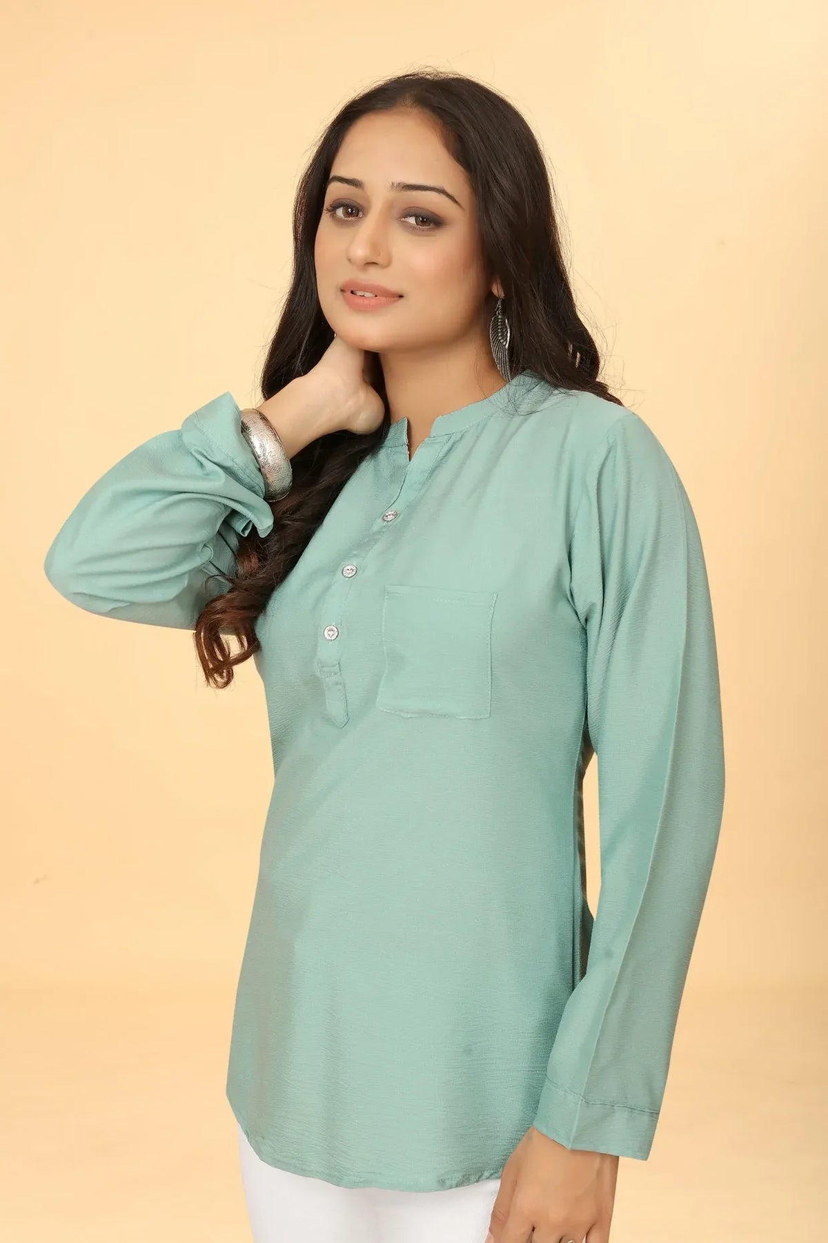Premium Pure Cotton Green Casual Tunic