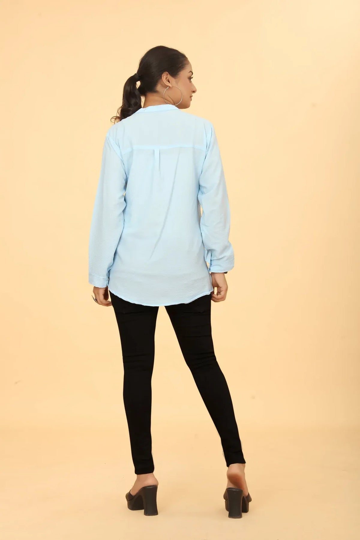Premium Pure Cotton Sky Blue Casual Tunic