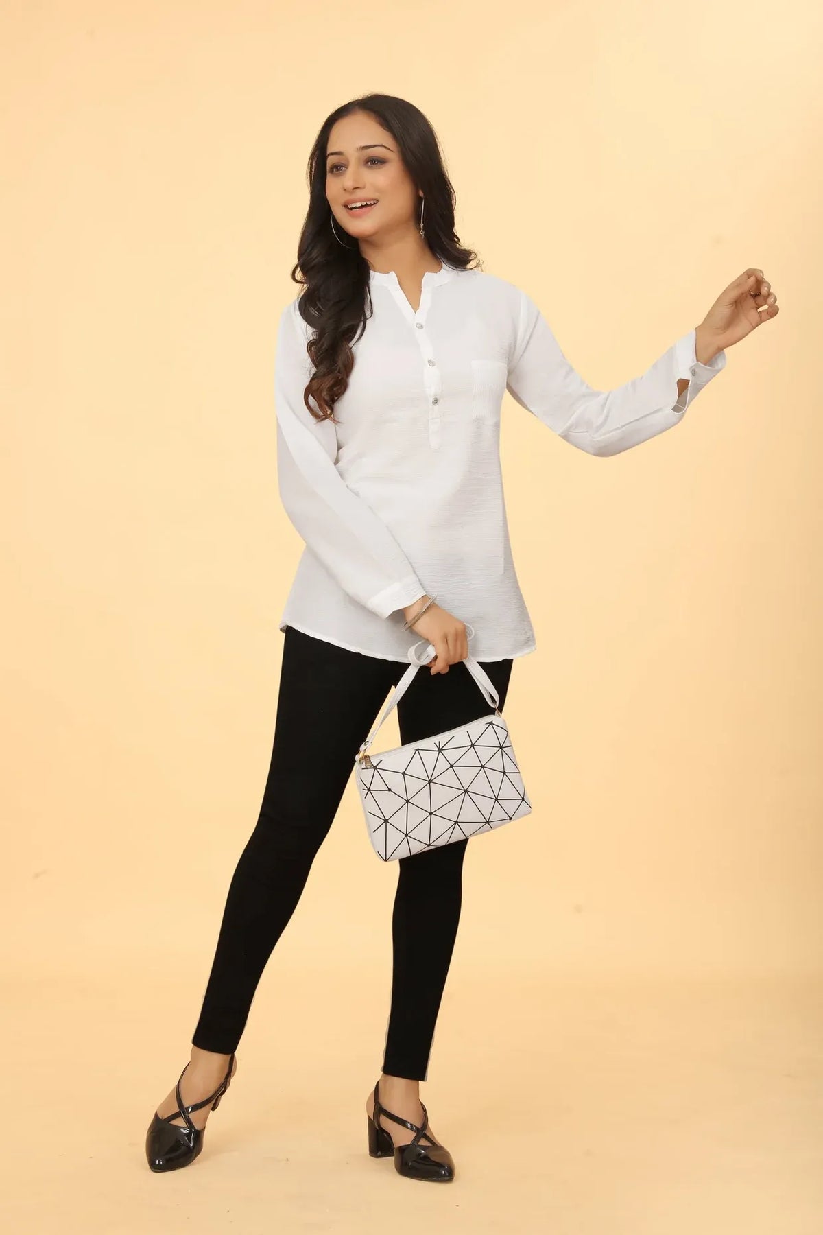 Premium Pure Cotton White Casual Tunic
