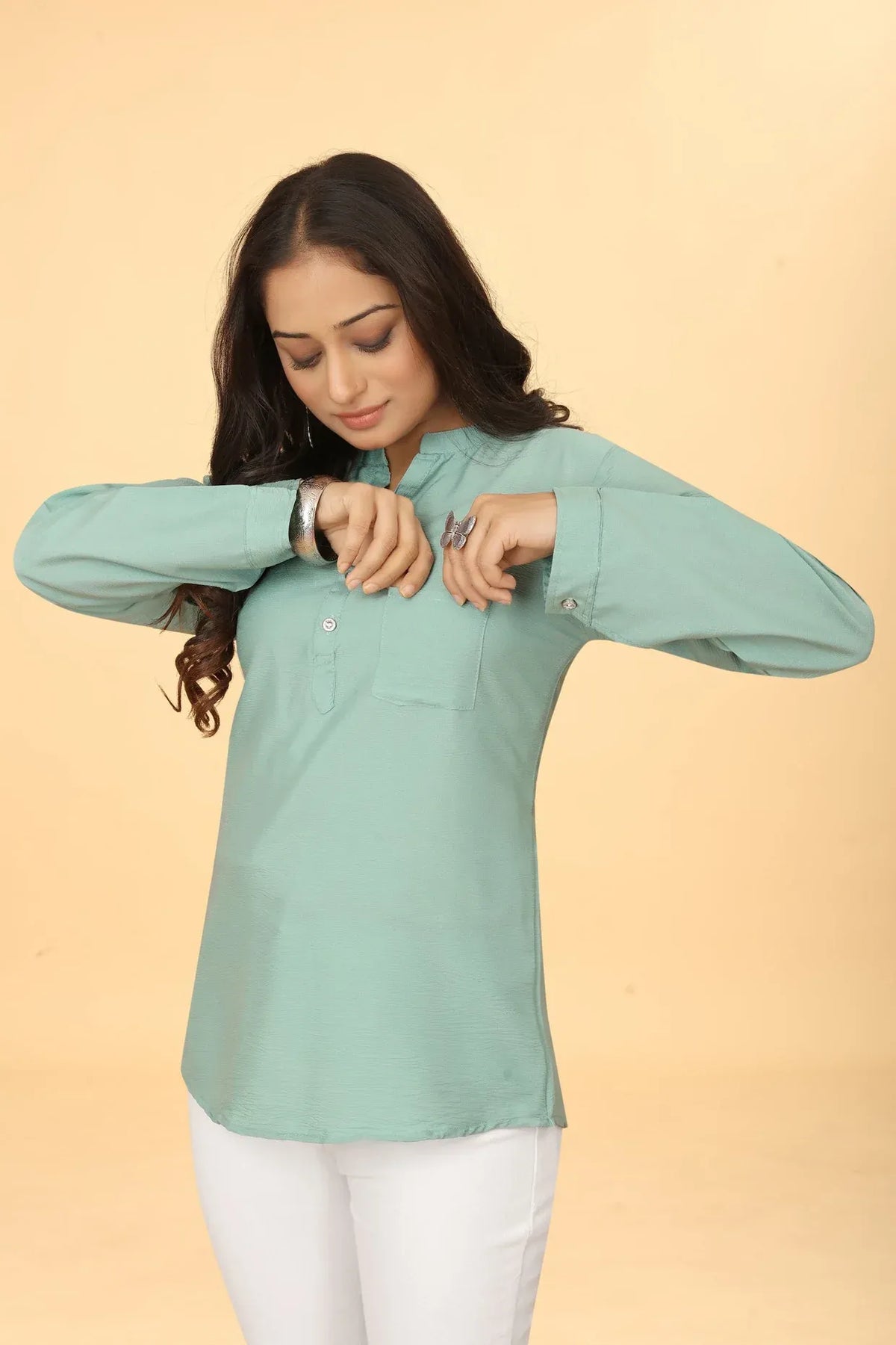Premium Pure Cotton Green Casual Tunic