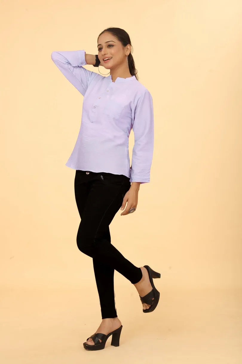 Premium Pure Cotton Lavender Casual Tunic
