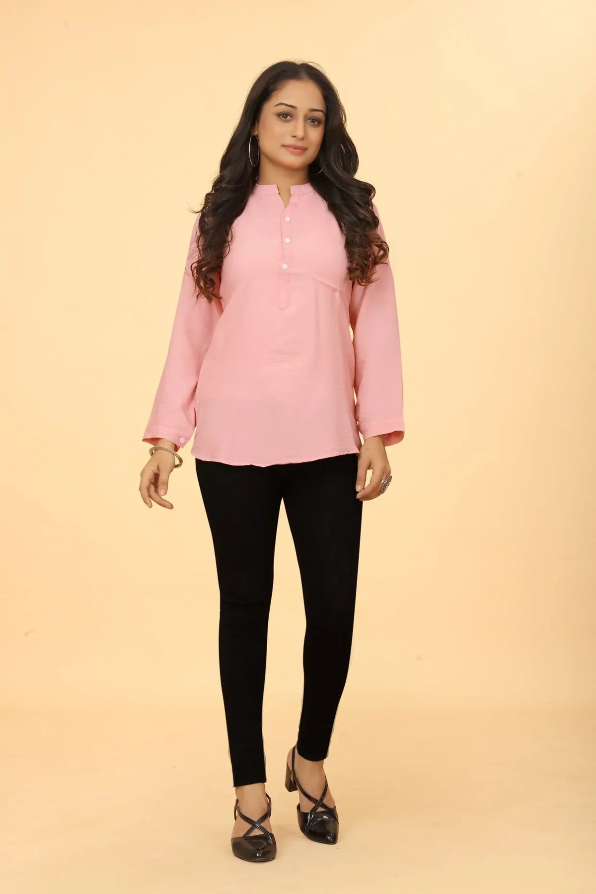 Premium Pure Cotton Pink Casual Tunic