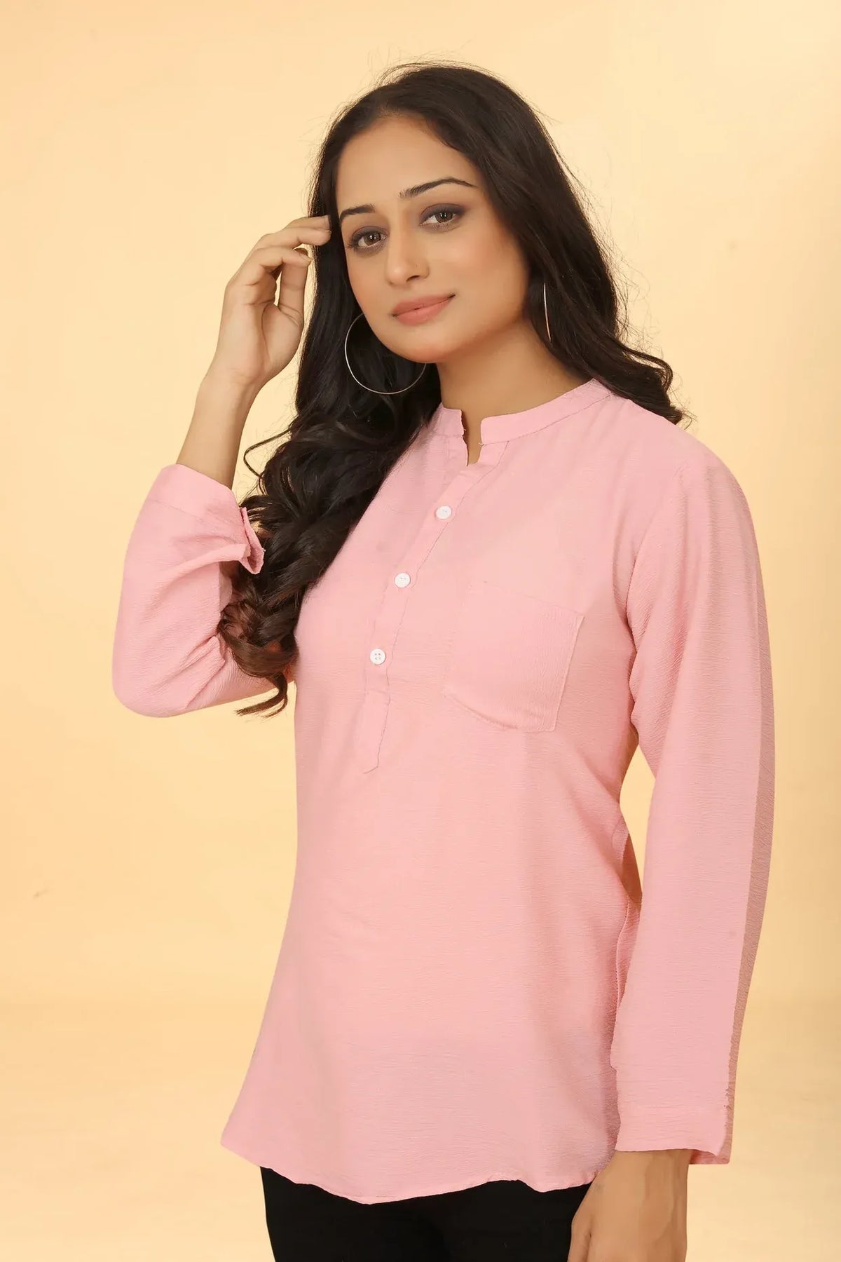 Premium Pure Cotton Pink Casual Tunic